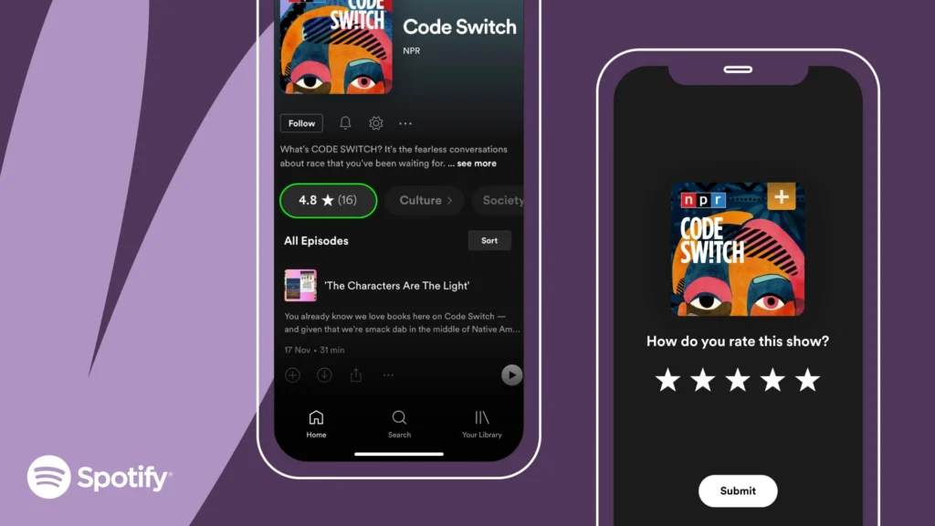 captura de tela da interface de podcasts no spotify captura de tela da interface de podcasts no spotify