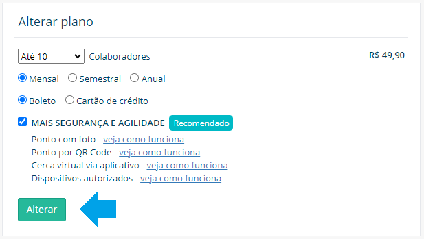 alterar forma de pagamento alterar forma de pagamento