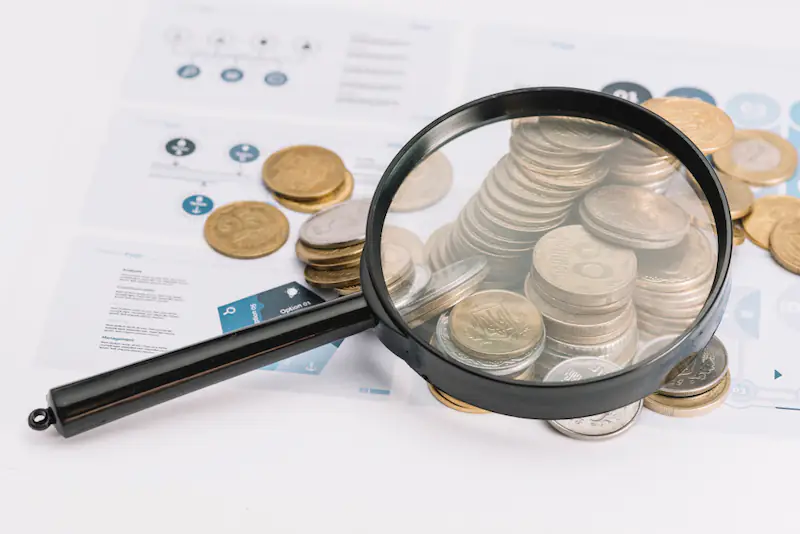 aumentar o faturamento moedas e lupa