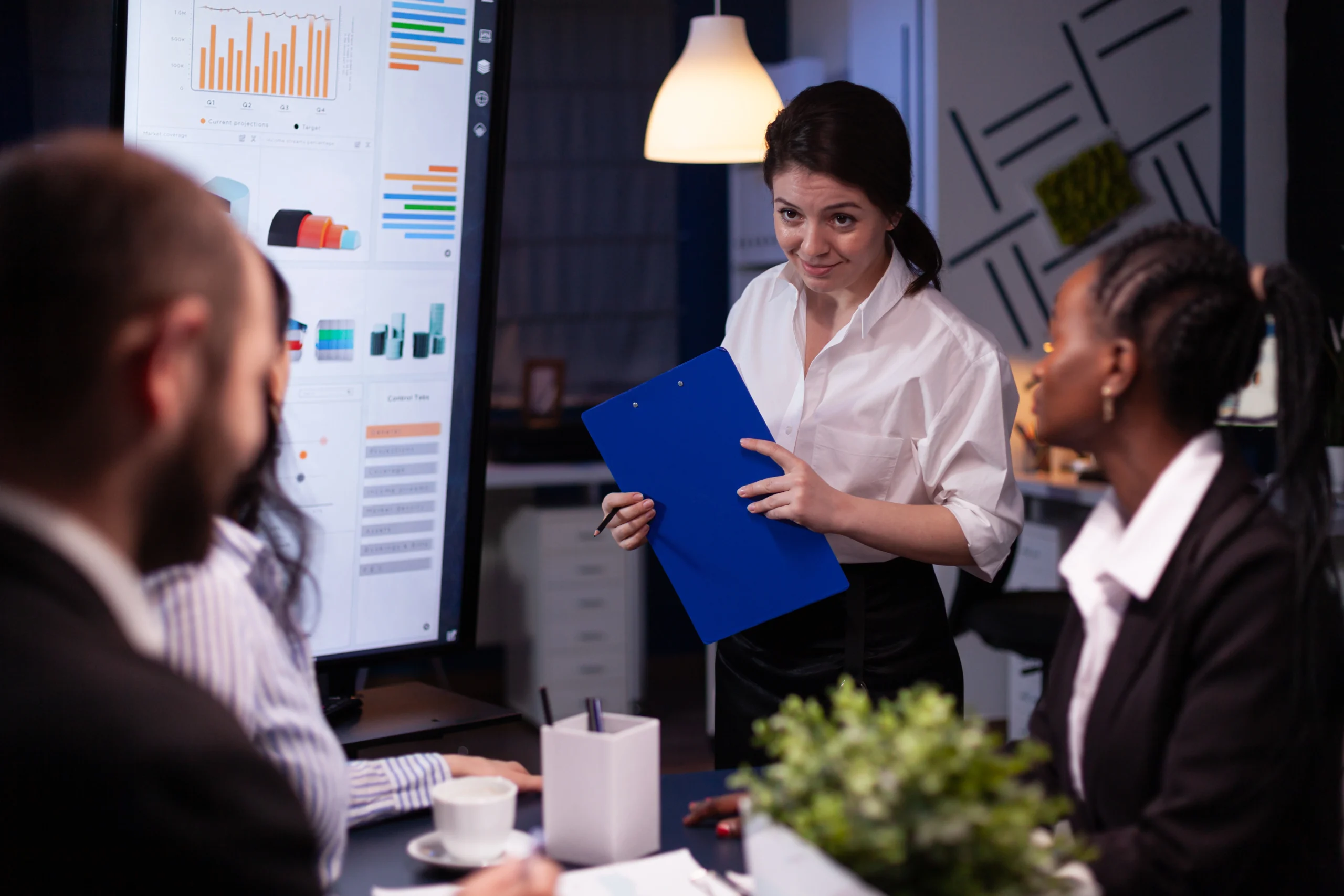 focused multi ethnic businesspeople working company meeting office room brainstorming management scaled focused multi ethnic businesspeople working company meeting office room brainstorming management scaled
