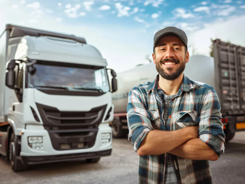 man working as truck driver man working as truck driver