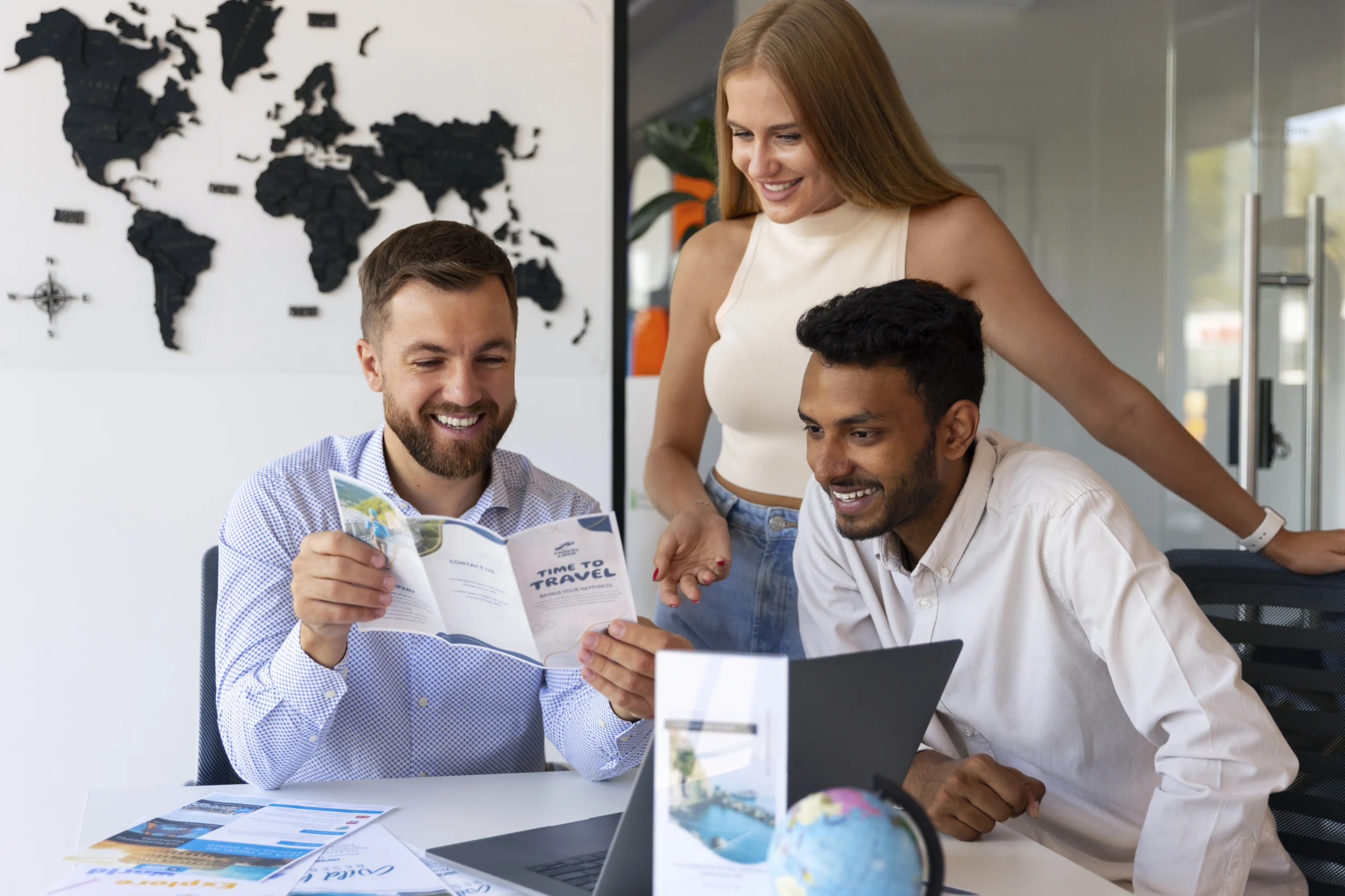 medium shot people travel agency scaled medium shot people travel agency scaled