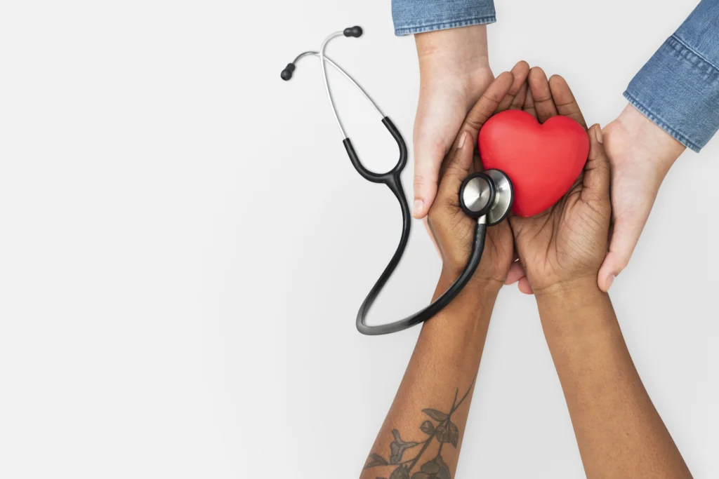 hand cupping stethoscope health concept hand cupping stethoscope health concept